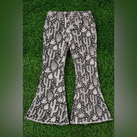 Desert Cactus Flare Jeans - Picture 1 of 4
